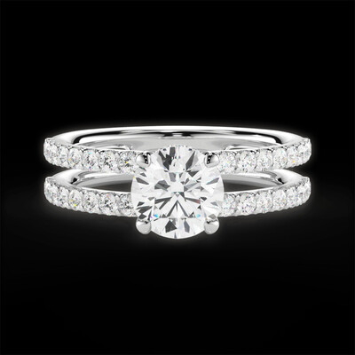 2.48CT 8*8mm Round Cut Moissanite Engagement Rings In Sterling Silver
