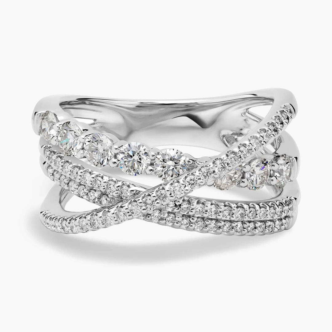 3.932CT Moissanite Wedding Bands In Sterling Silver