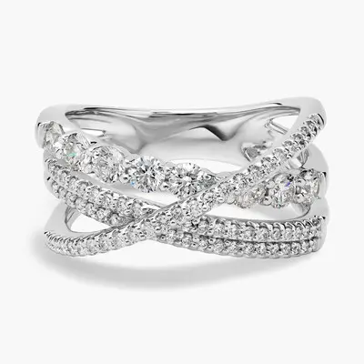 3.932CT Moissanite Wedding Bands In Sterling Silver