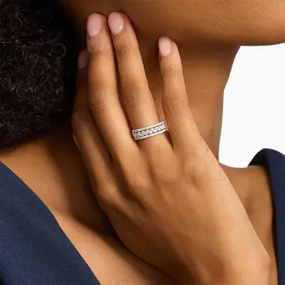 0.645CT Moissanite Wedding Bands In Sterling Silver