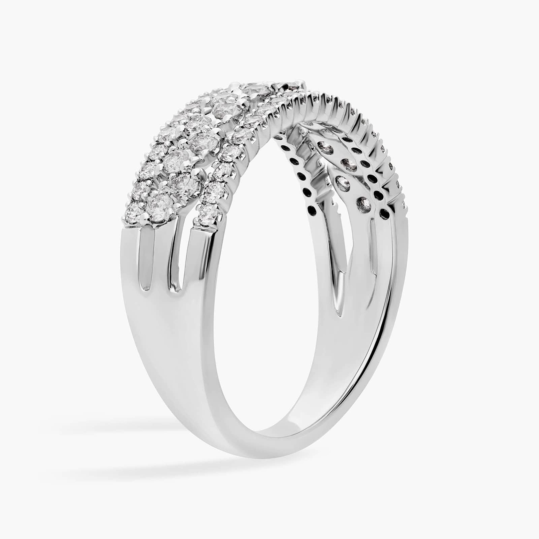 0.645CT Moissanite Wedding Bands In Sterling Silver