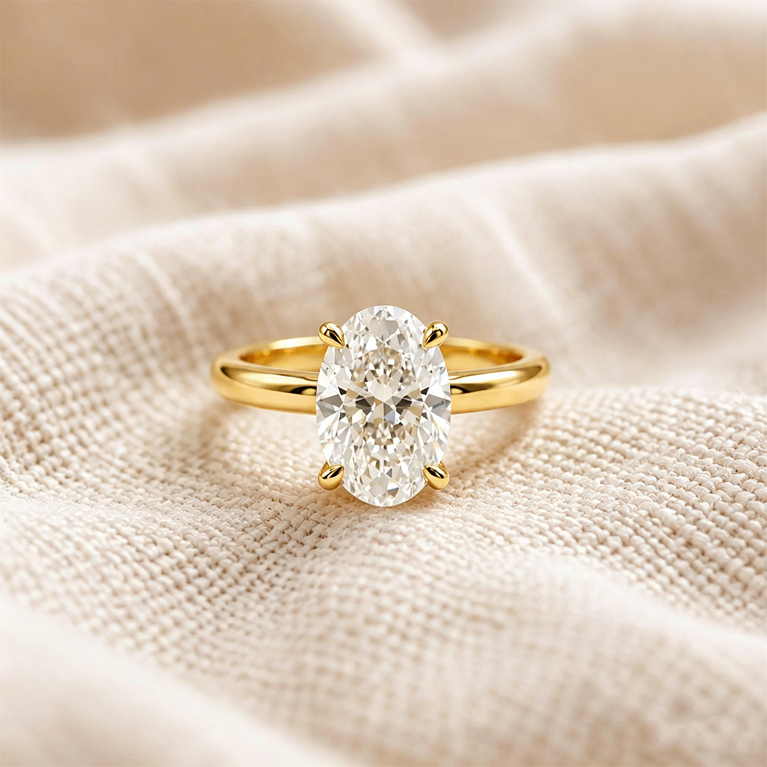 2.48CT 7*9mm Oval Cut Moissanite Engagement Rings Sets In Sterling Silver