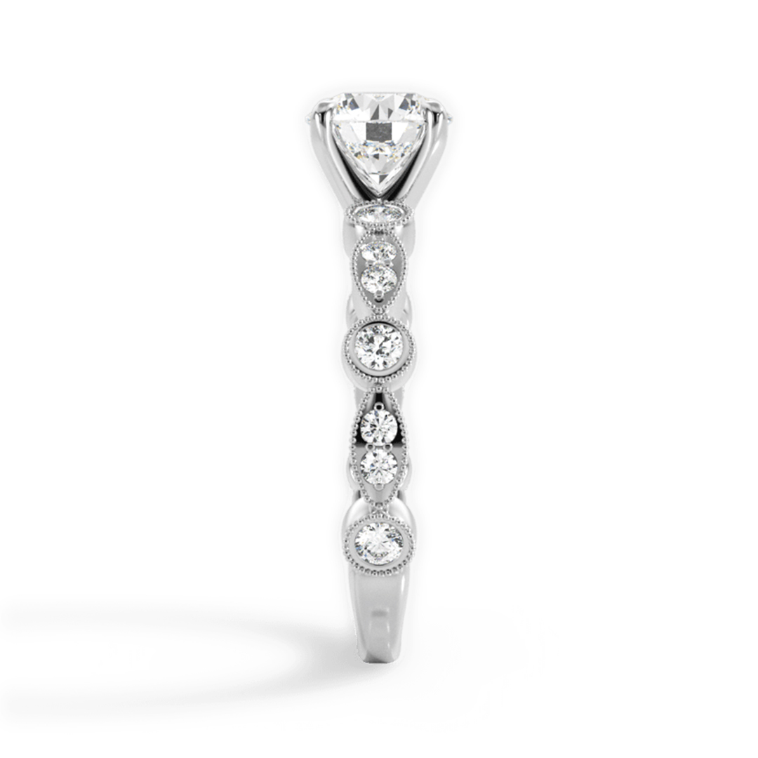 1.744CT 7.5*7.5mm Round Cut Moissanite Engagement Rings In Sterling Silver