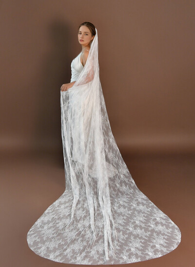Cut Edge Lace One-Tier Cathedral Bridal Veils