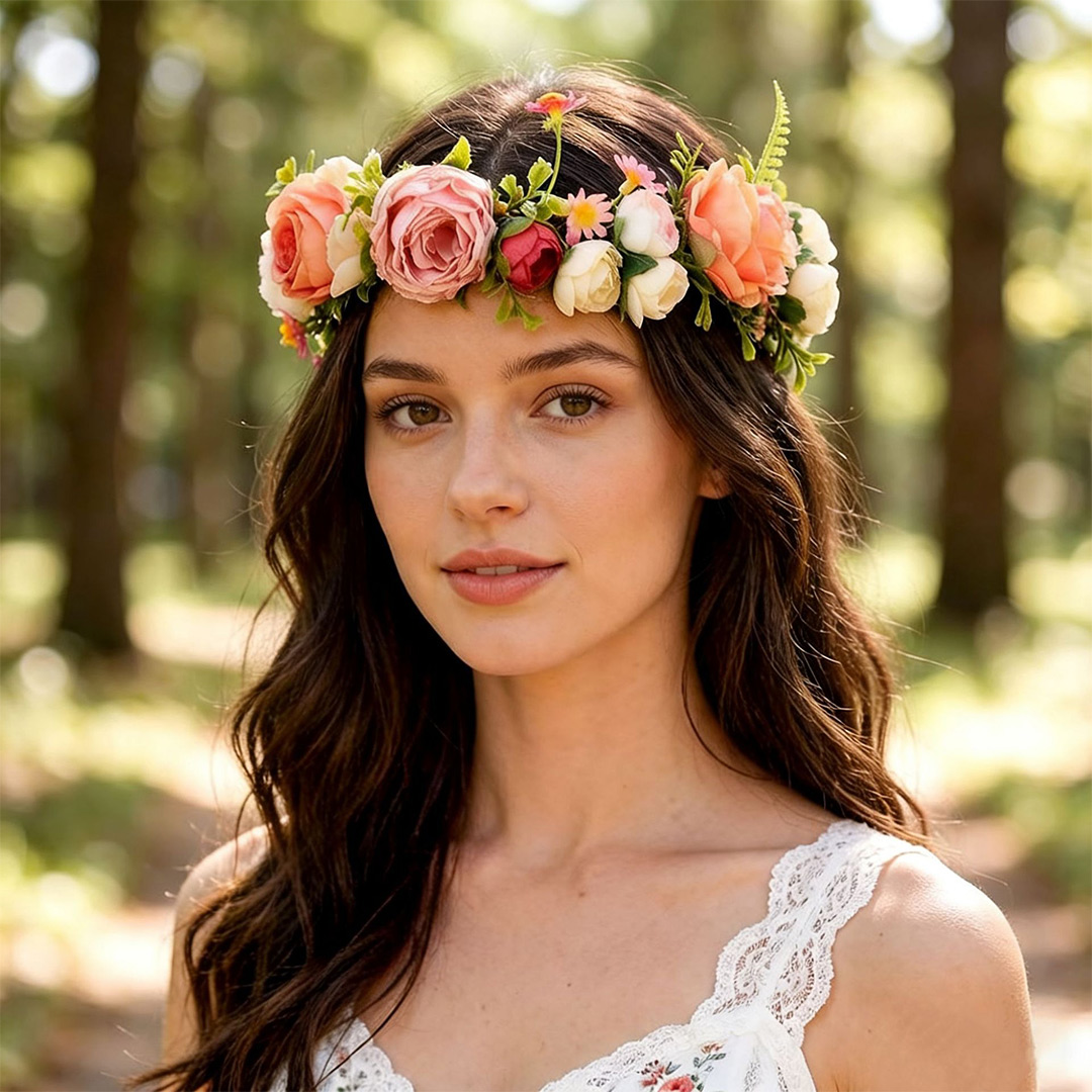 Artificial Wedding Flowers Silk Roses Flower Crowns