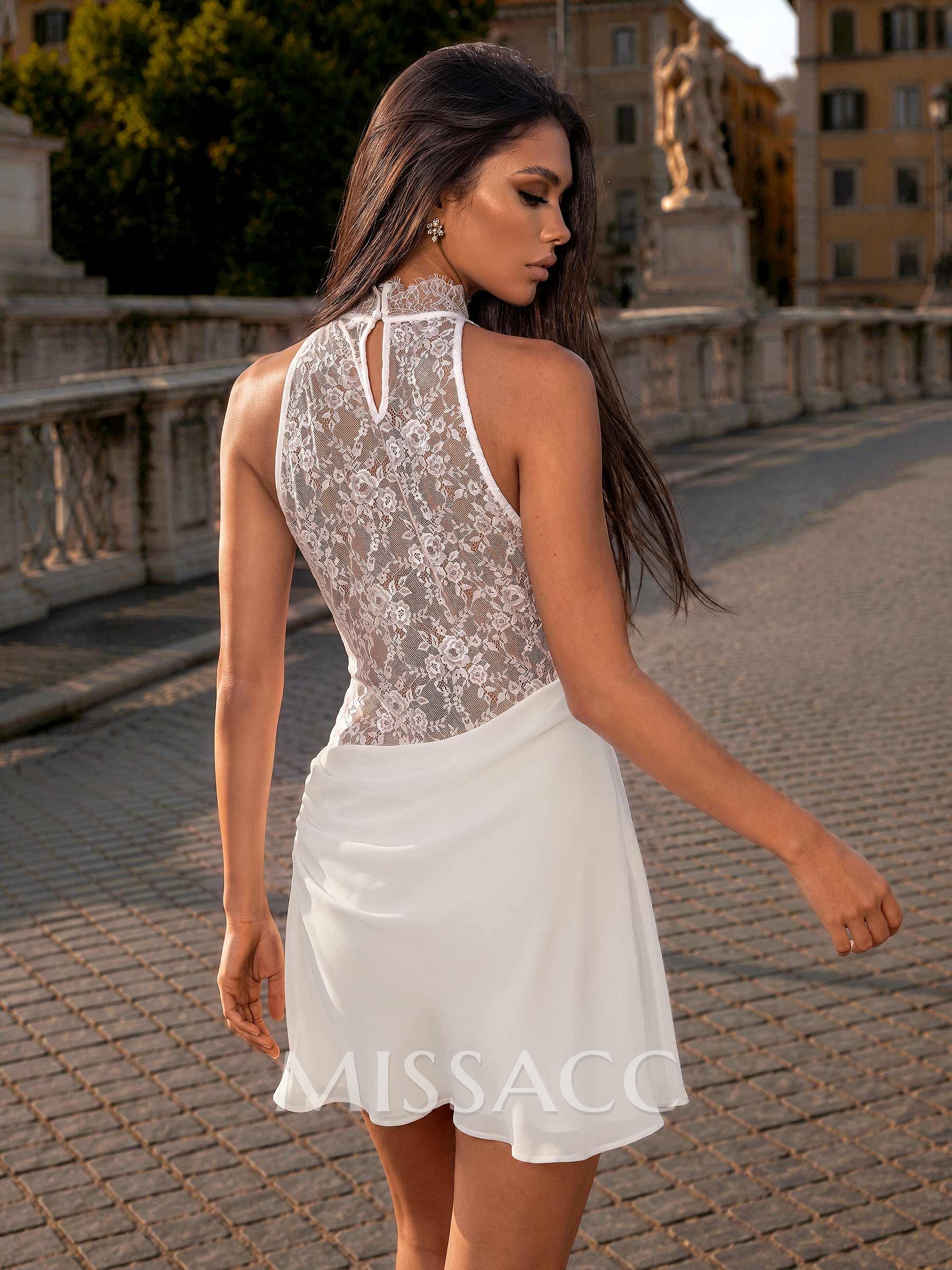 Scoop Neck/Cowl Neck Sleeveless Short/Mini Chiffon/Lace Cocktail Dresses