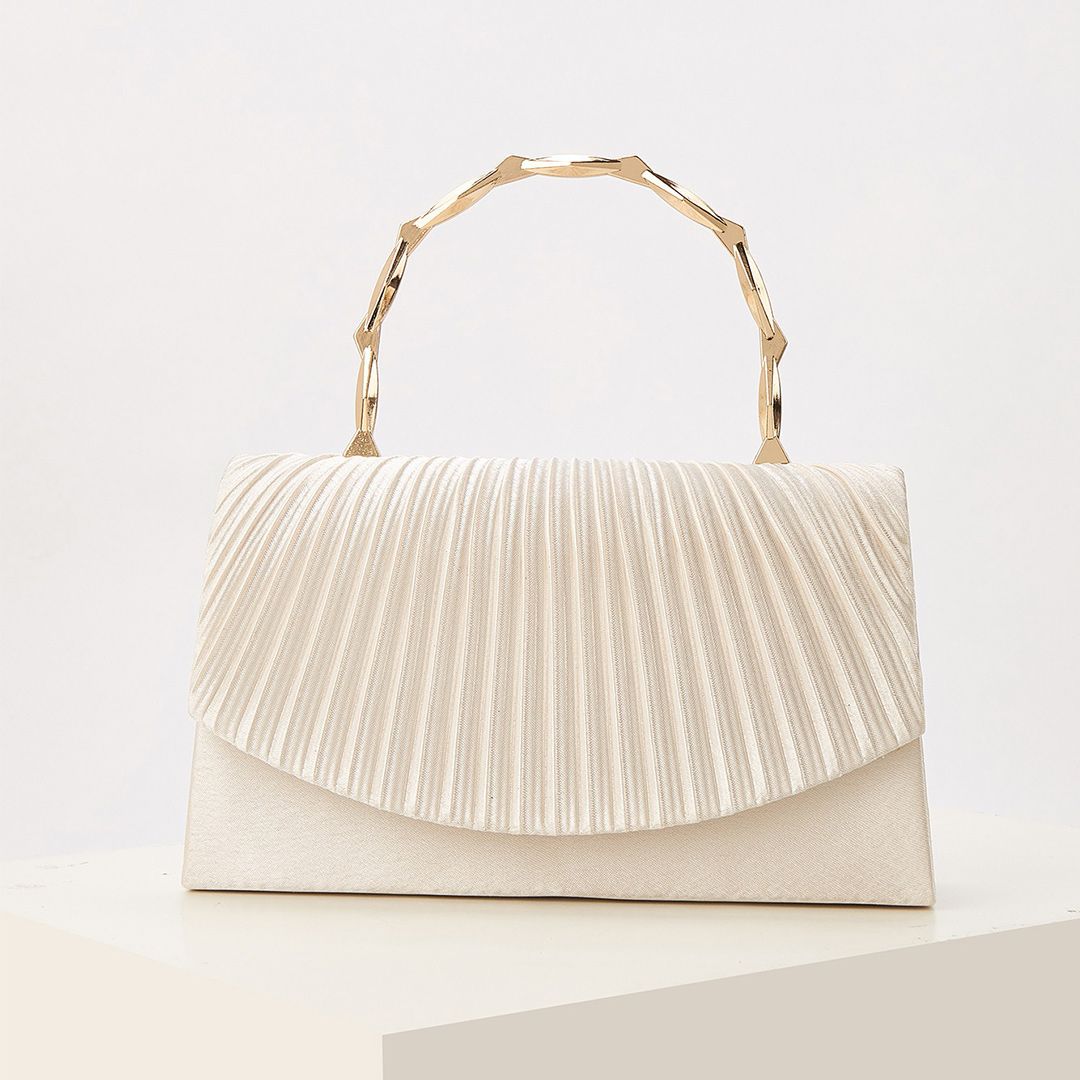 Satin Wedding/Event/Party Clutches & Bags With Pleats