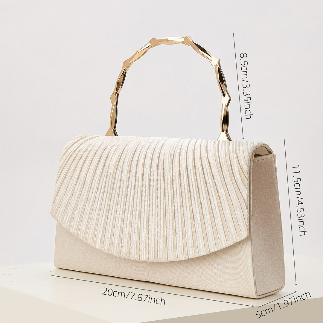 Satin Wedding/Event/Party Clutches & Bags With Pleats