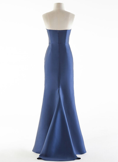 Sheath/Column Sweetheart Sleeveless Sweep Train Satin Evening Dresses
