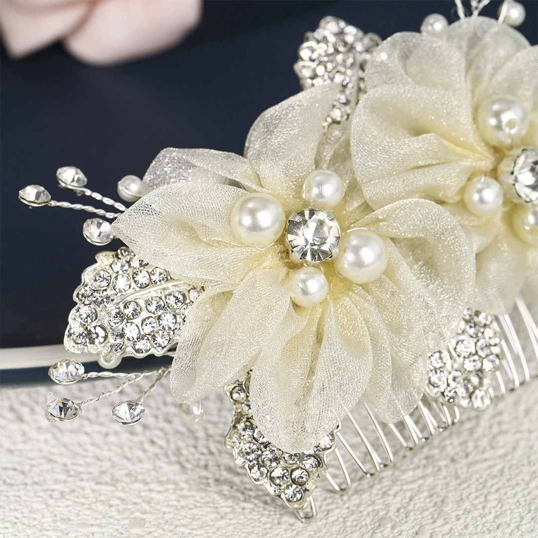 Floral Hair Comb Bridal Headpiece
