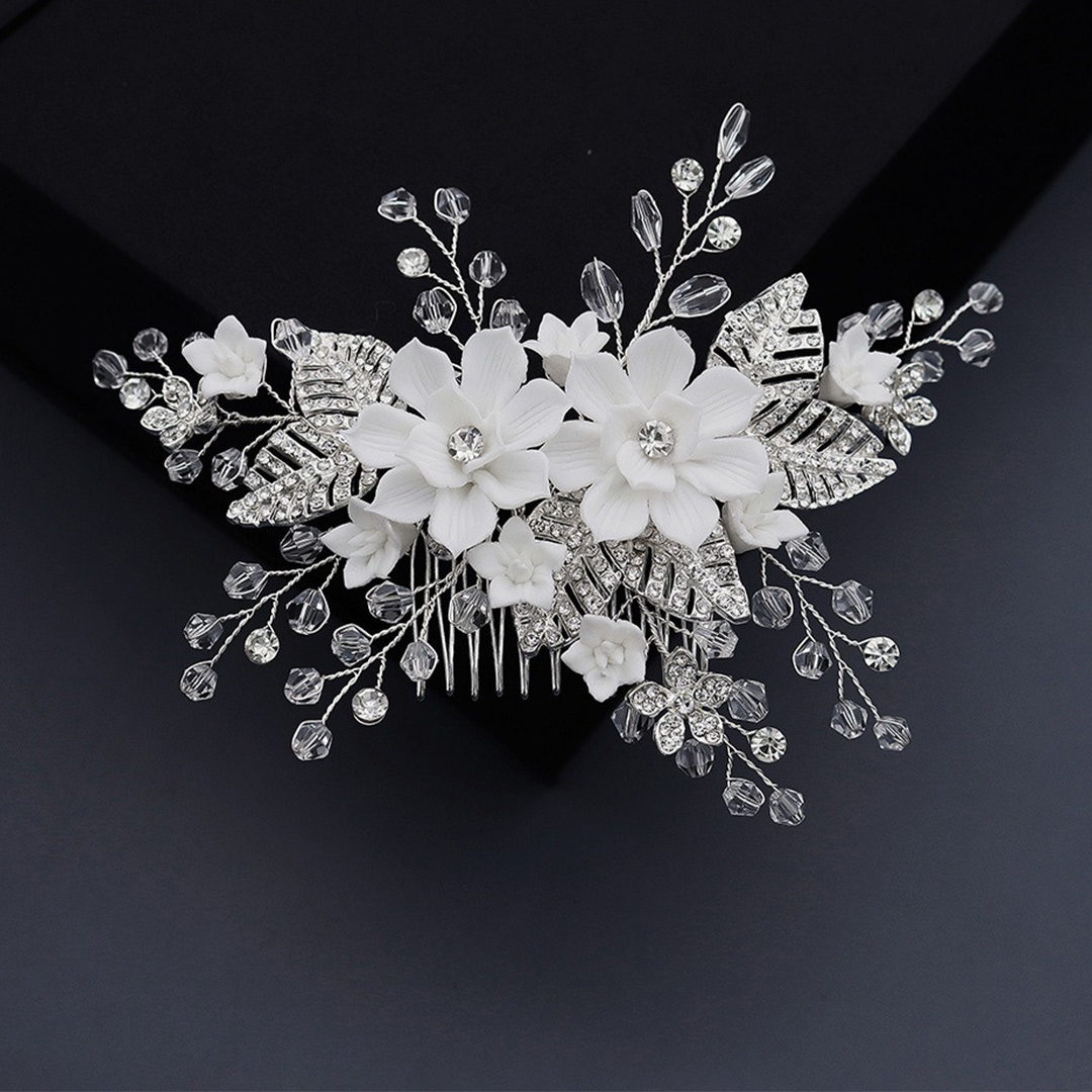 Floral Bridal Hair Comb Accessory