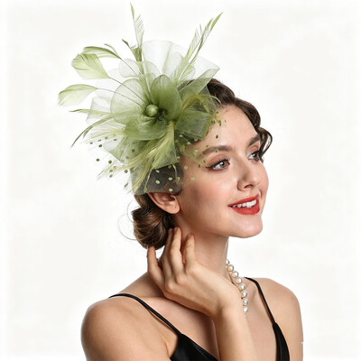 Hair Clip Fascinator Kentucky Derby Hat With Feather