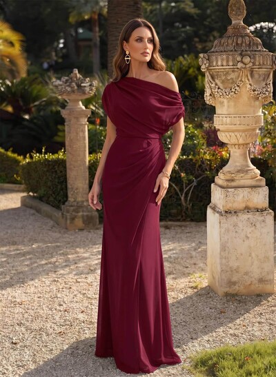 Sheath/Column Asymmetrical Sleeveless Floor-Length Chiffon Mother Of The Bride Dresses