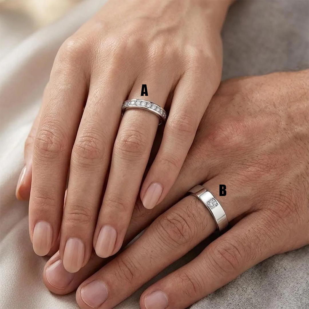 0.27CT Round Cut Moissanite Wedding Bands Sets In Sterling Silver