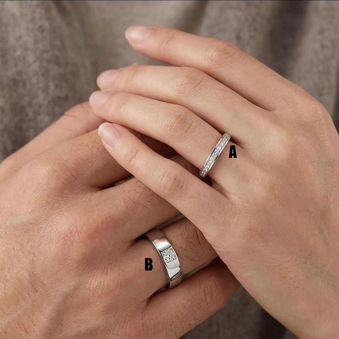 0.27CT Round Cut Moissanite Wedding Bands Sets In Sterling Silver