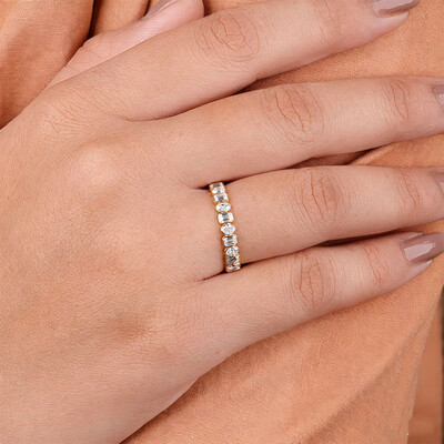 7.54CT 3*5mm Moissanite Wedding Bands In Sterling Silver