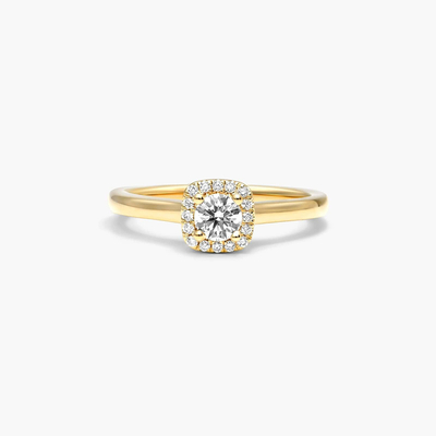 0.67CT 5*5mm Round Cut Moissanite Engagement Rings In Sterling Silver