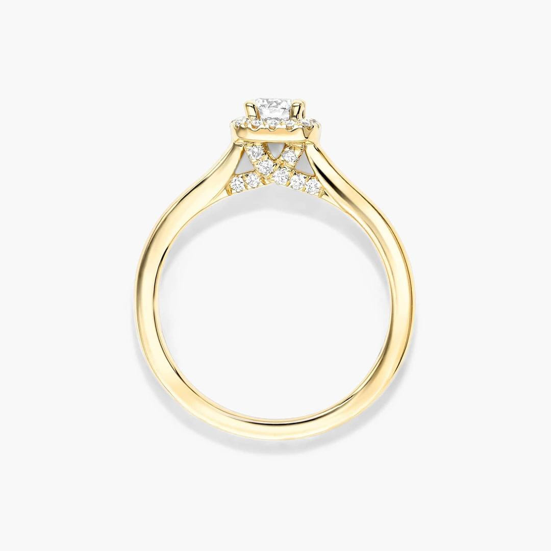 0.67CT 5*5mm Round Cut Moissanite Engagement Rings In Sterling Silver