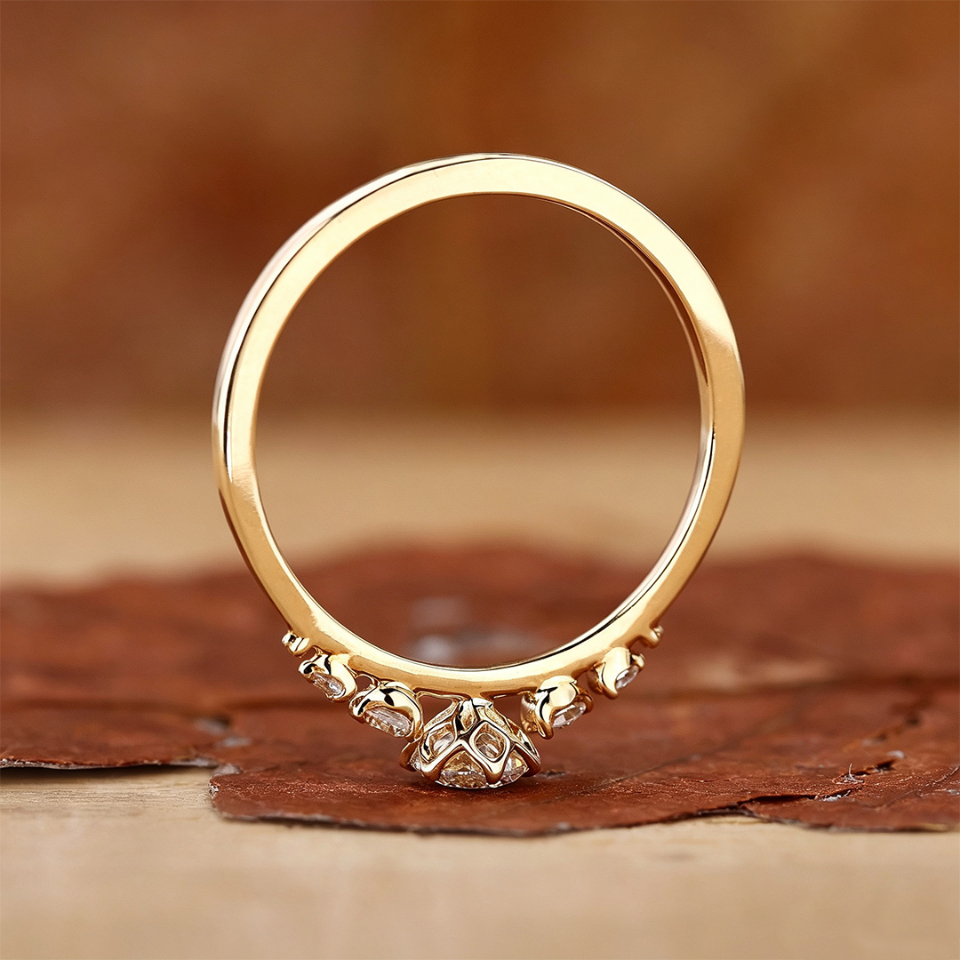 0.74CT 5*5mm Round Cut Moissanite Engagement Rings In Sterling Silver
