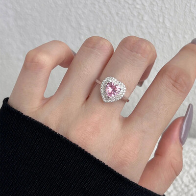 7*7mm Heart Cut Sona Simulated Diamonds Engagement Rings In Sterling Silver