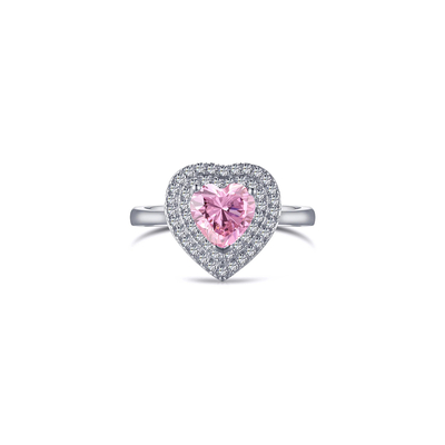 7*7mm Heart Cut Sona Simulated Diamonds Engagement Rings In Sterling Silver