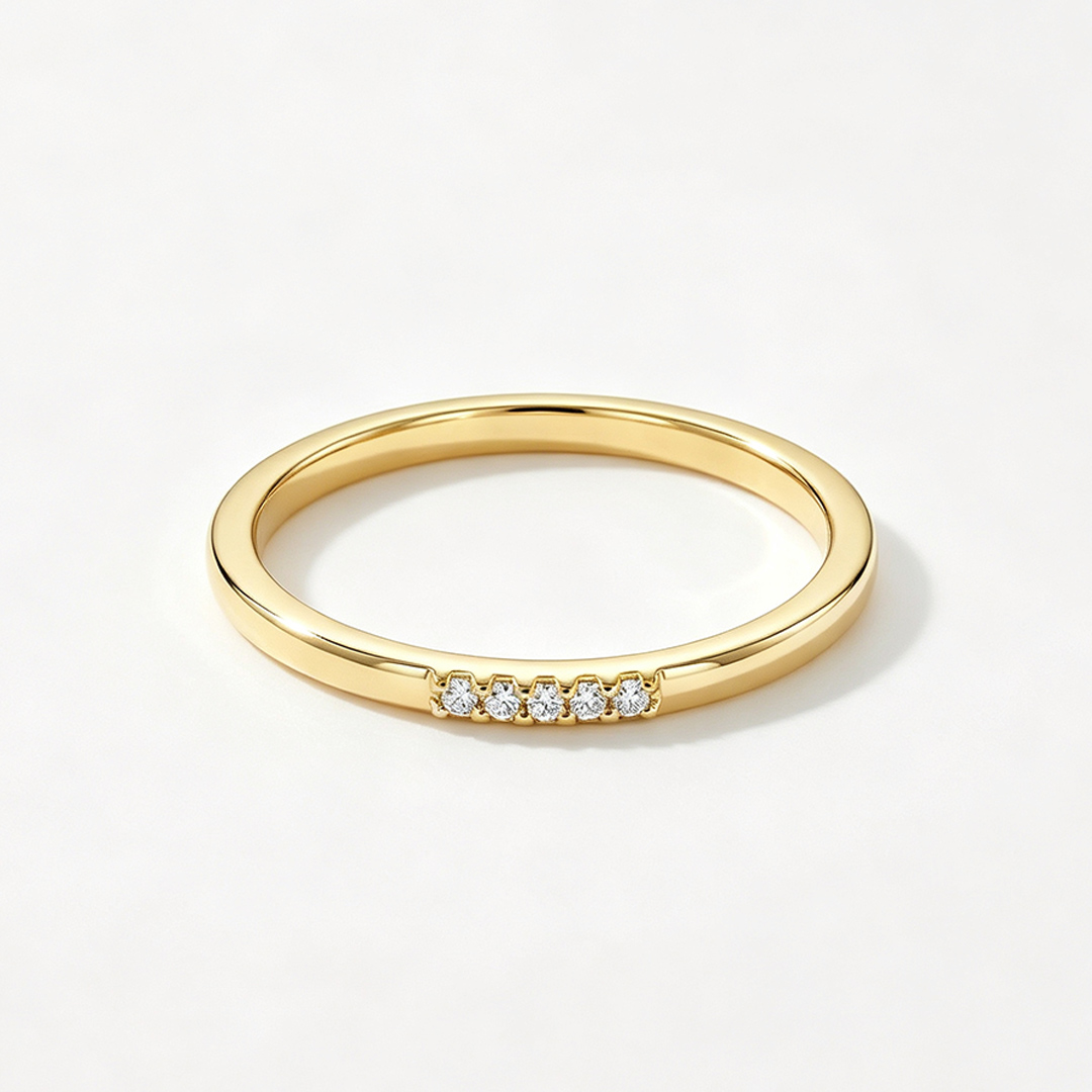 0.3CT Round Cut Moissanite Wedding Bands In Sterling Silver