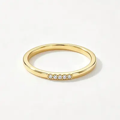0.3CT Round Cut Moissanite Wedding Bands In Sterling Silver