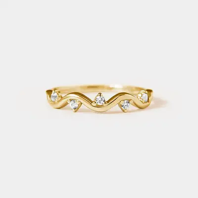 0.3CT Round Cut Moissanite Wedding Bands In Sterling Silver