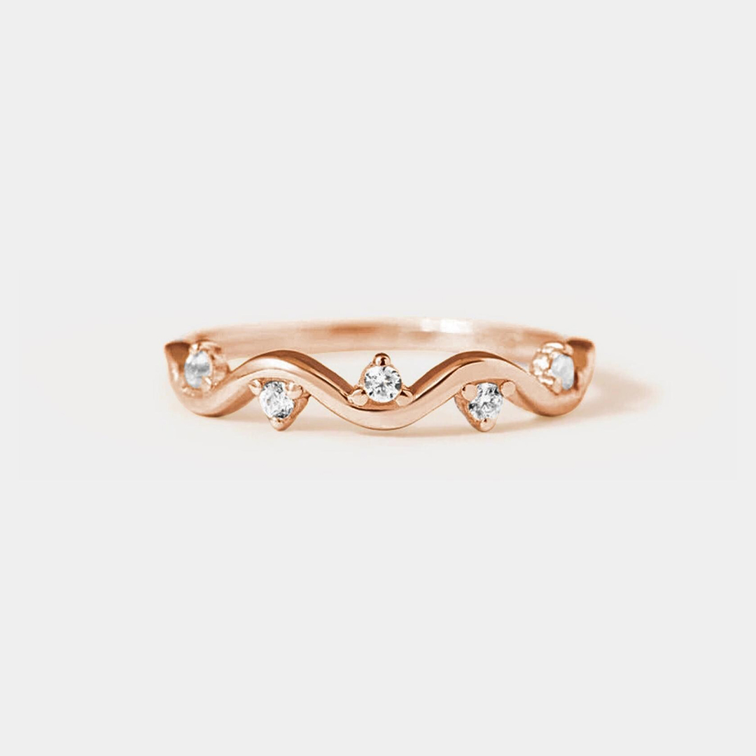 0.3CT Round Cut Moissanite Wedding Bands In Sterling Silver