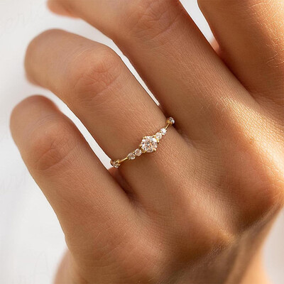 0.68CT Round Cut Moissanite Engagement Rings In Sterling Silver