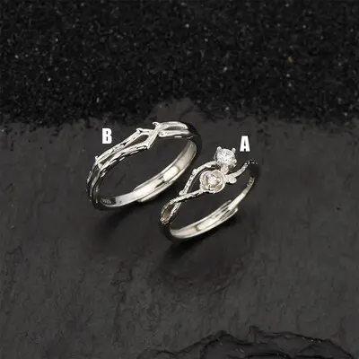 Round Cut Moissanite Wedding Bands Sets In Sterling Silver