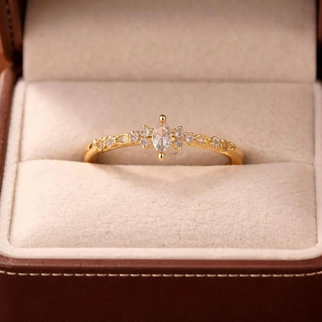 0.344ct 2x4mm Marquise Cut Moissanite Engagement Rings In Sterling Silver
