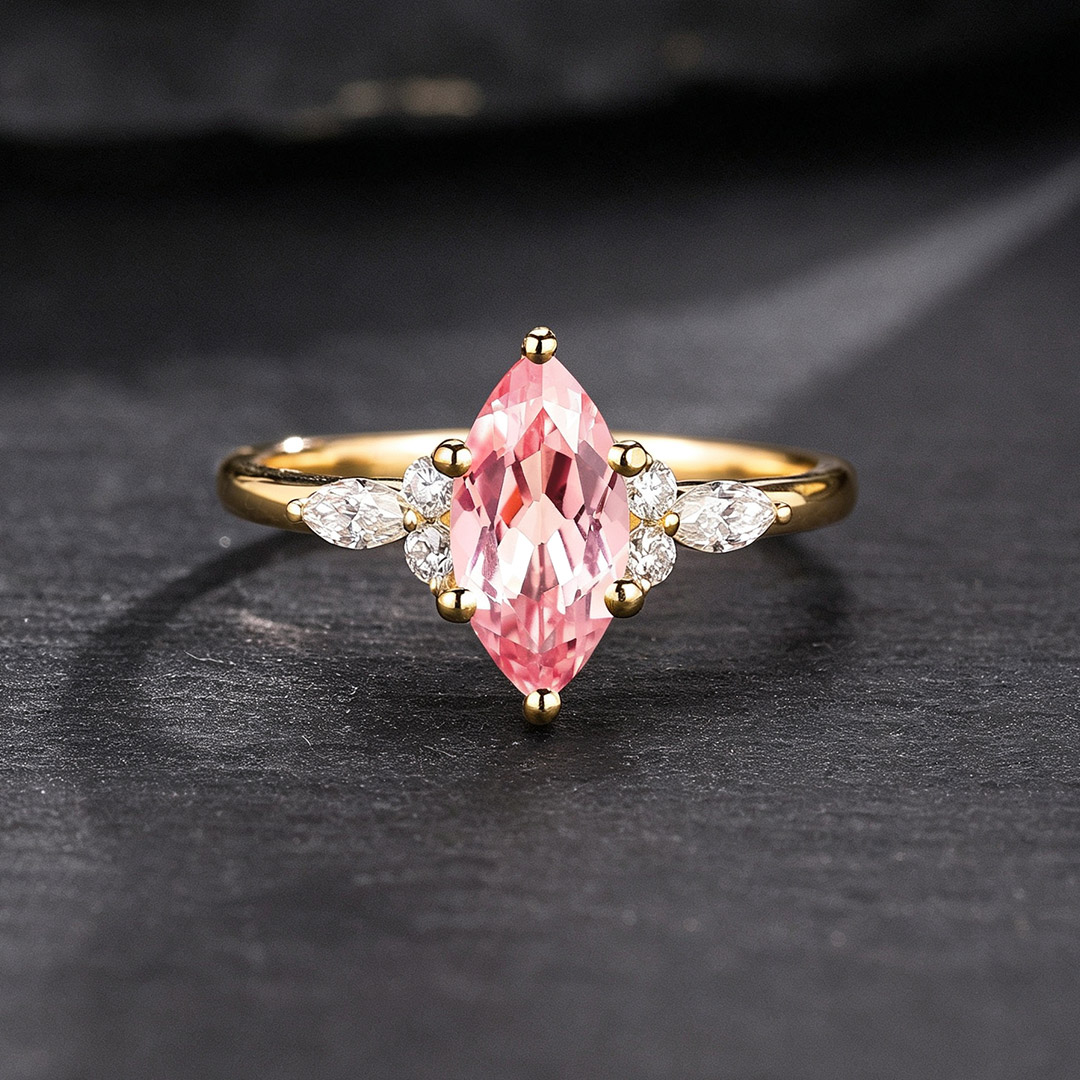 5x10mm Marquise Cut Sona Simulated Diamond Engagement Ring In Sterling Silver