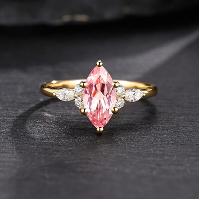 5x10mm Marquise Cut Sona Simulated Diamond Engagement Ring In Sterling Silver