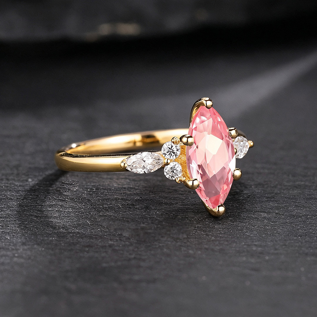 5x10mm Marquise Cut Sona Simulated Diamond Engagement Ring In Sterling Silver