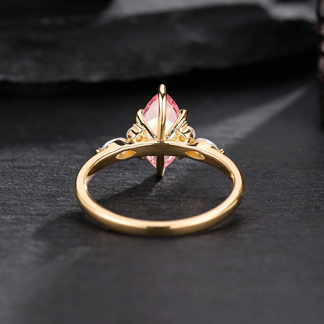 5x10mm Marquise Cut Sona Simulated Diamond Engagement Ring In Sterling Silver