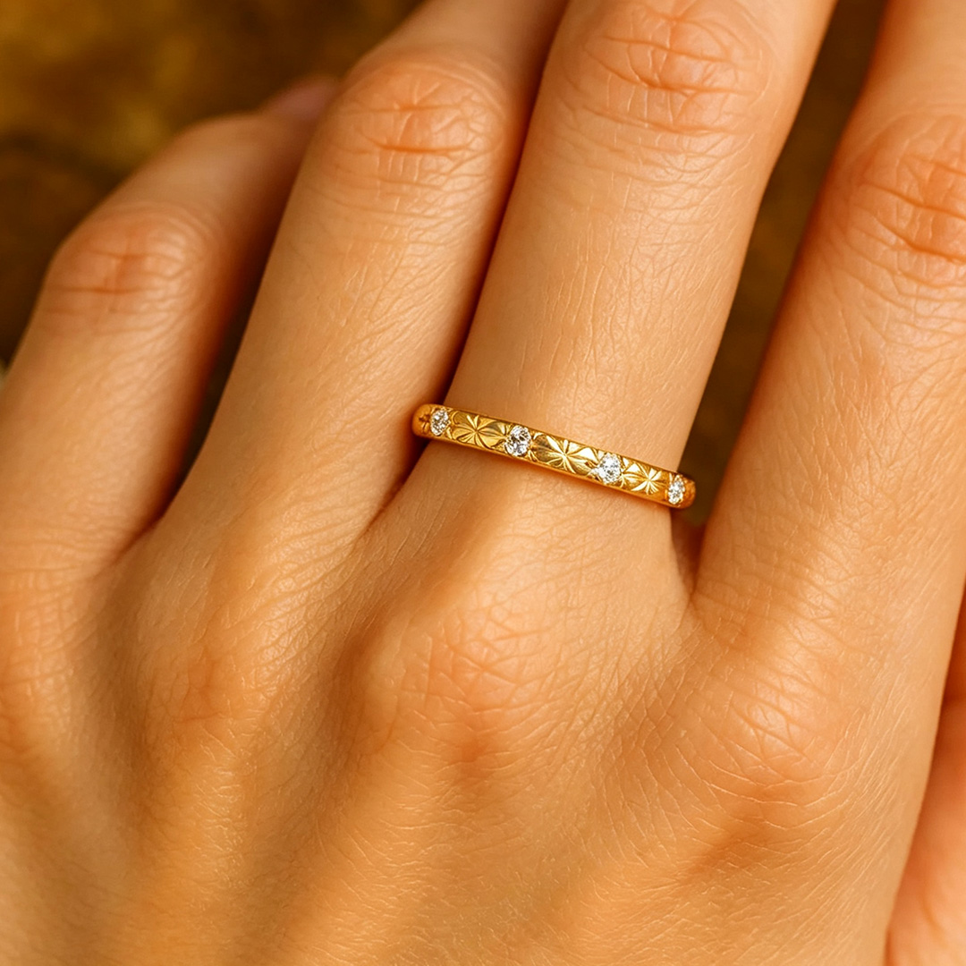0.3ct Round Cut Moissanite Wedding Rings In Sterling Silver