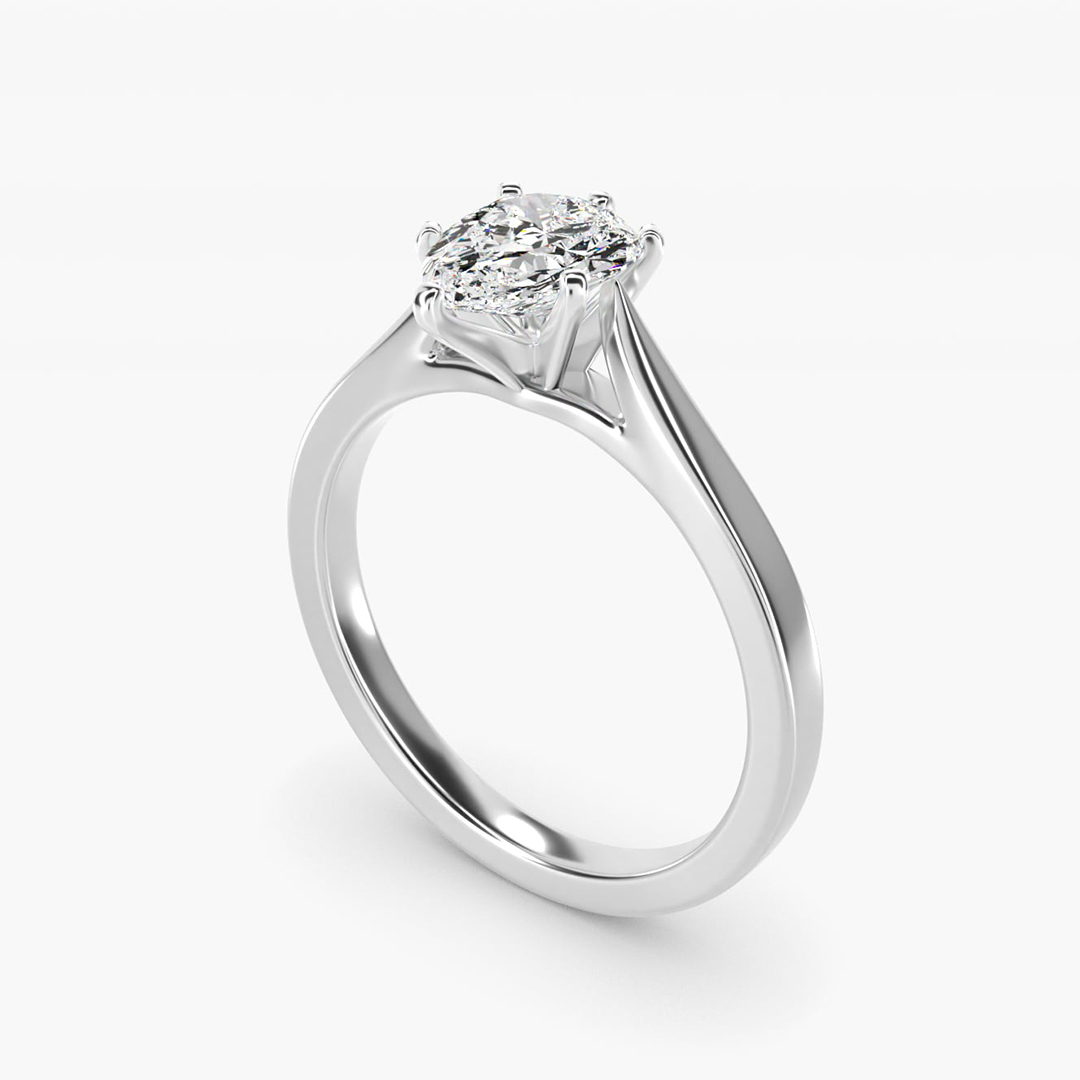 1.25ct 6x8mm Pear Cut Moissanite Engagement Rings In Sterling Silver