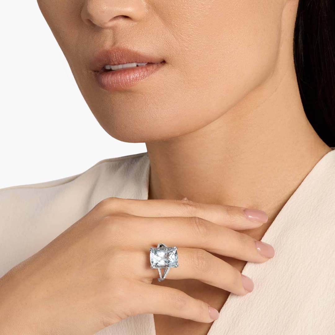 10*14mm Radiant Cut Sona Simulated Diamonds Engagement Rings In Sterling Silver