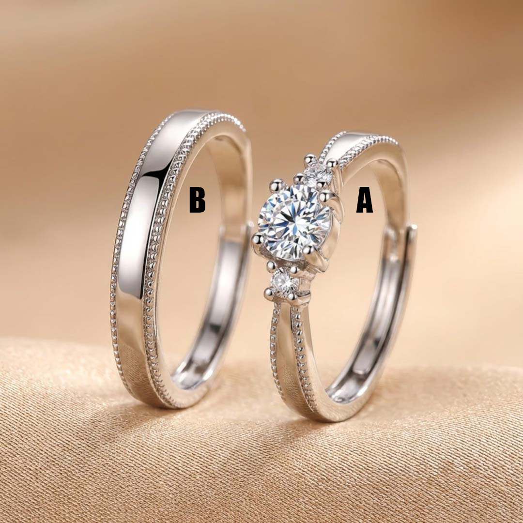 1.4CT 6.5*6.5mm Round Cut Moissanite Engagement Rings Sets In Sterling Silver