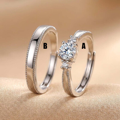 1.4CT 6.5*6.5mm Round Cut Moissanite Engagement Rings Sets In Sterling Silver