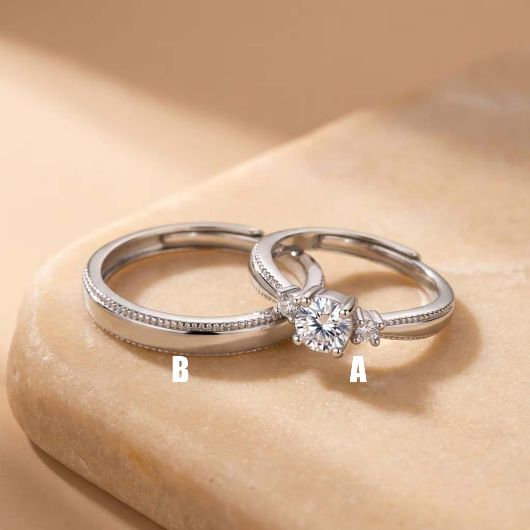 1.4CT 6.5*6.5mm Round Cut Moissanite Engagement Rings Sets In Sterling Silver