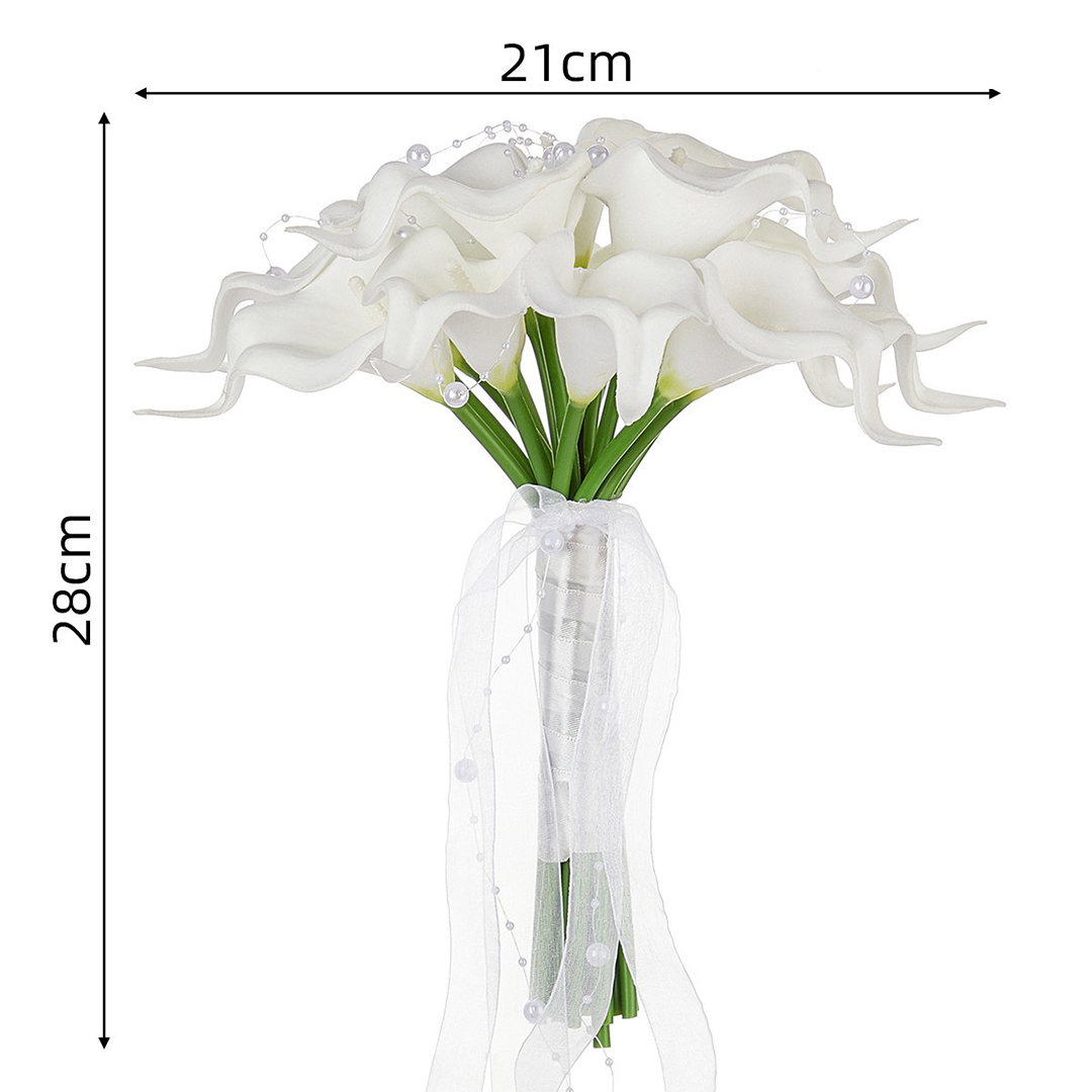 Artificial Wedding Flowers Round Foam Calla Lilies Bridesmaid Bouquets