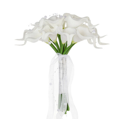 Artificial Wedding Flowers Round Foam Calla Lilies Bridesmaid Bouquets