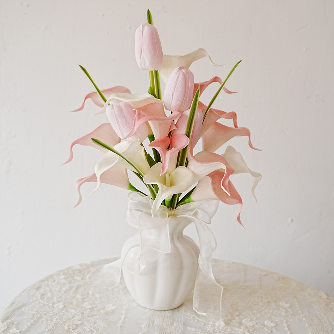 Artificial Wedding Flowers Free-Form Silk Cloth Calla Lilies Bridesmaid Bouquets