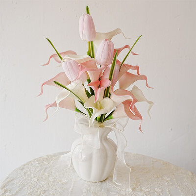 Artificial Wedding Flowers Free-Form Silk Cloth Calla Lilies Bridesmaid Bouquets