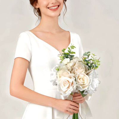 Wedding Flowers Free-Form Silk Flower Roses Bridal Bouquets