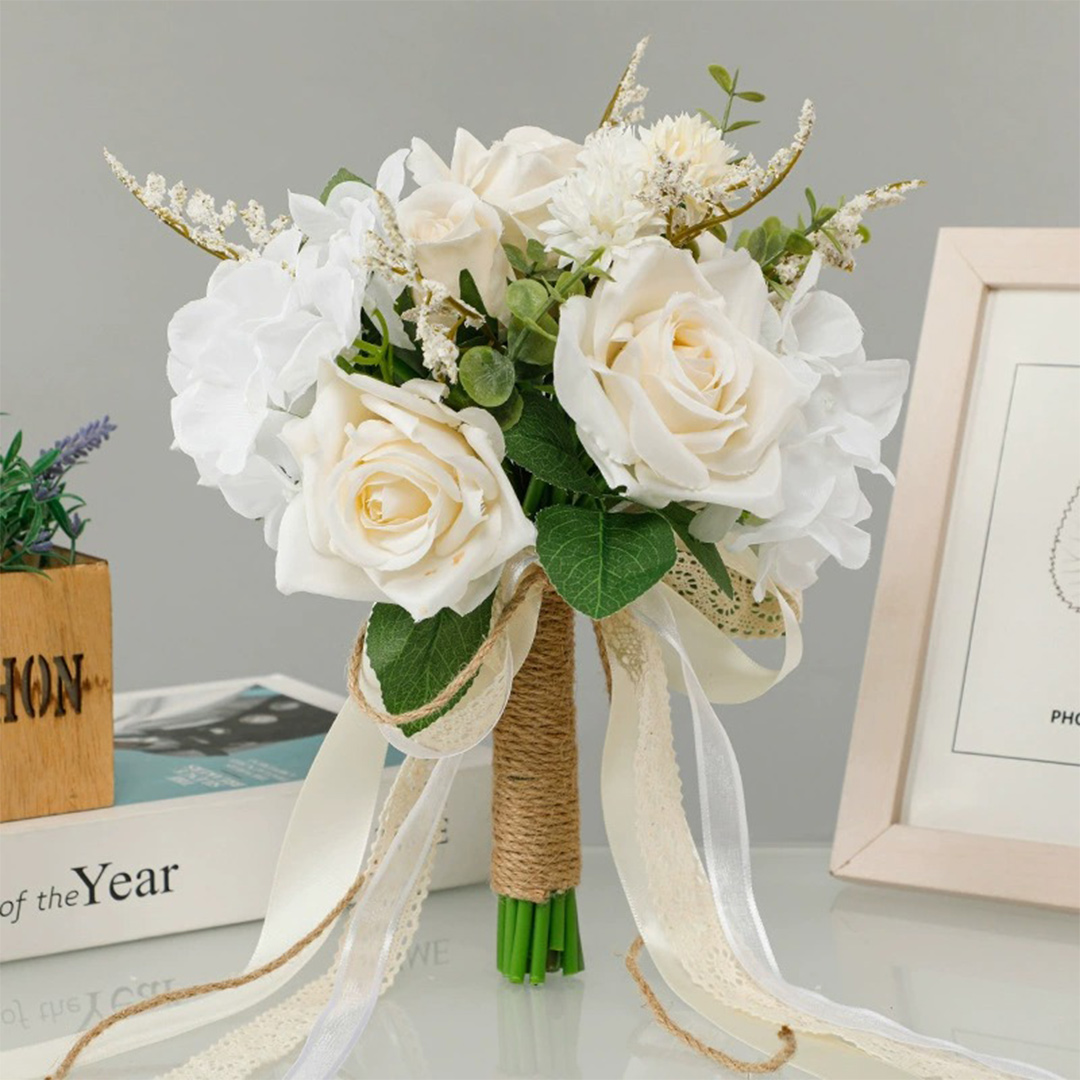 Wedding Flowers Free-Form Silk Flower Roses Bridal Bouquets