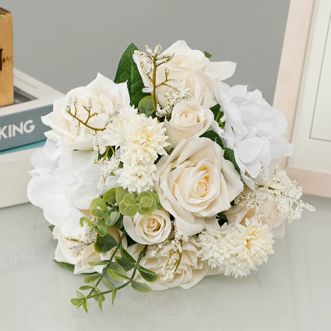 Wedding Flowers Free-Form Silk Flower Roses Bridal Bouquets