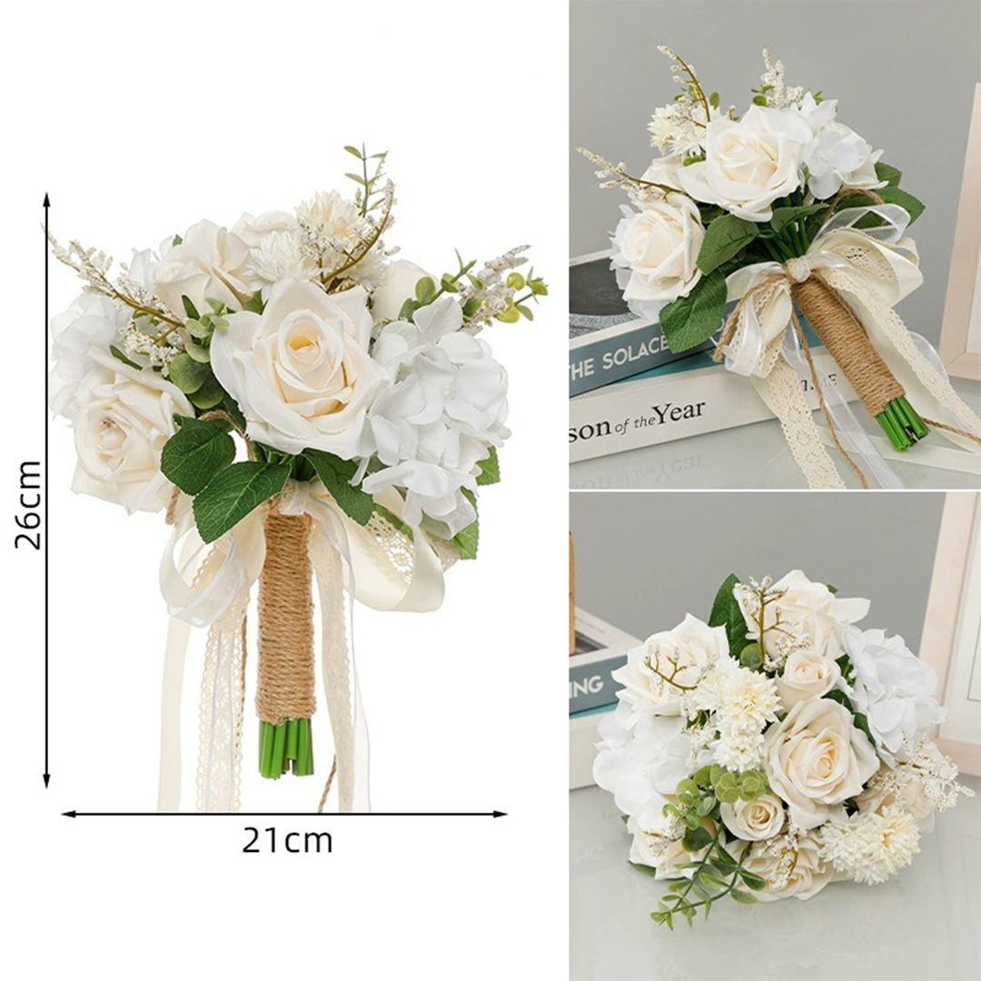 Wedding Flowers Free-Form Silk Flower Roses Bridal Bouquets